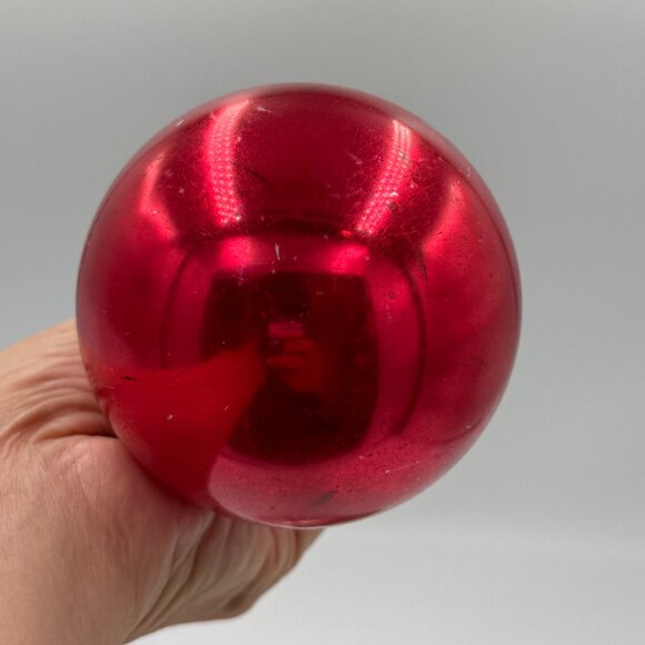 2 VINTAGE  SHINY BRITE MADE USA GLASS Christmas Ornaments Red and Pink 3" - Picture 12 of 14